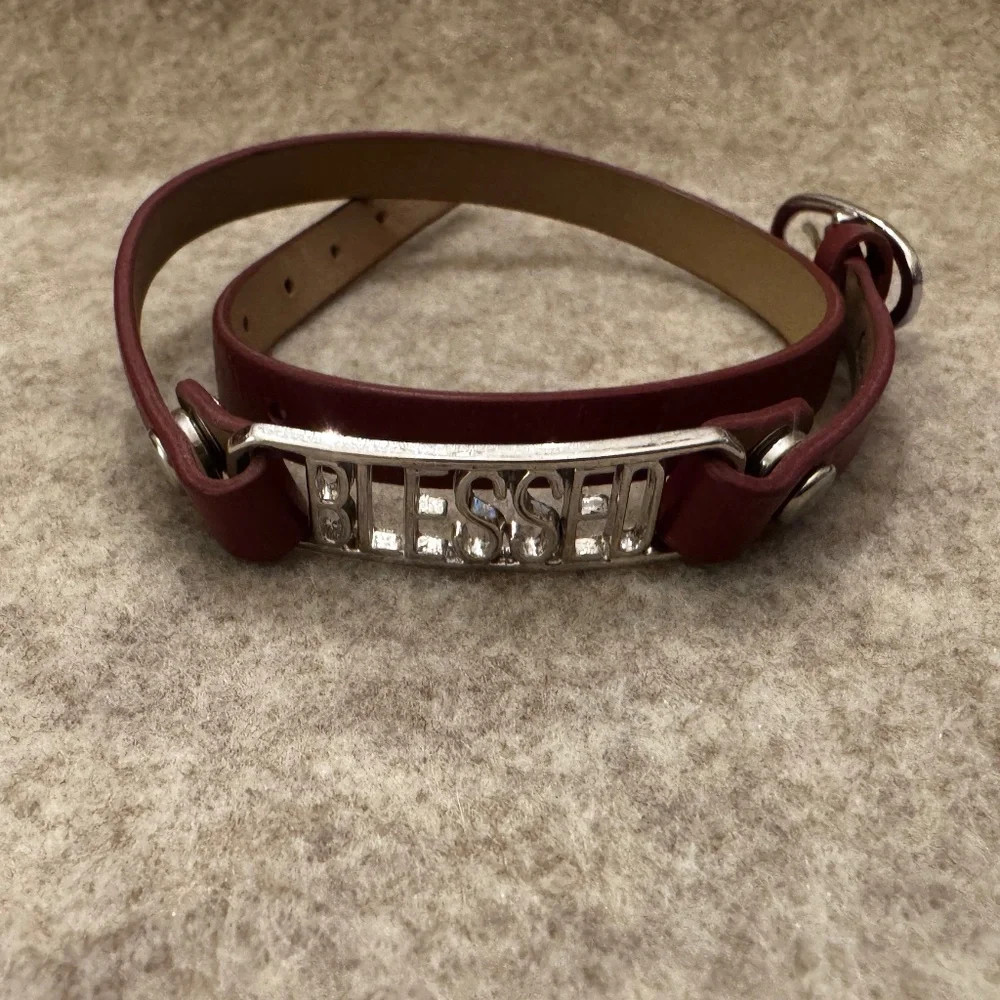 Origami Owl | “Blessed” Maroon Women's Wrap Bracelet